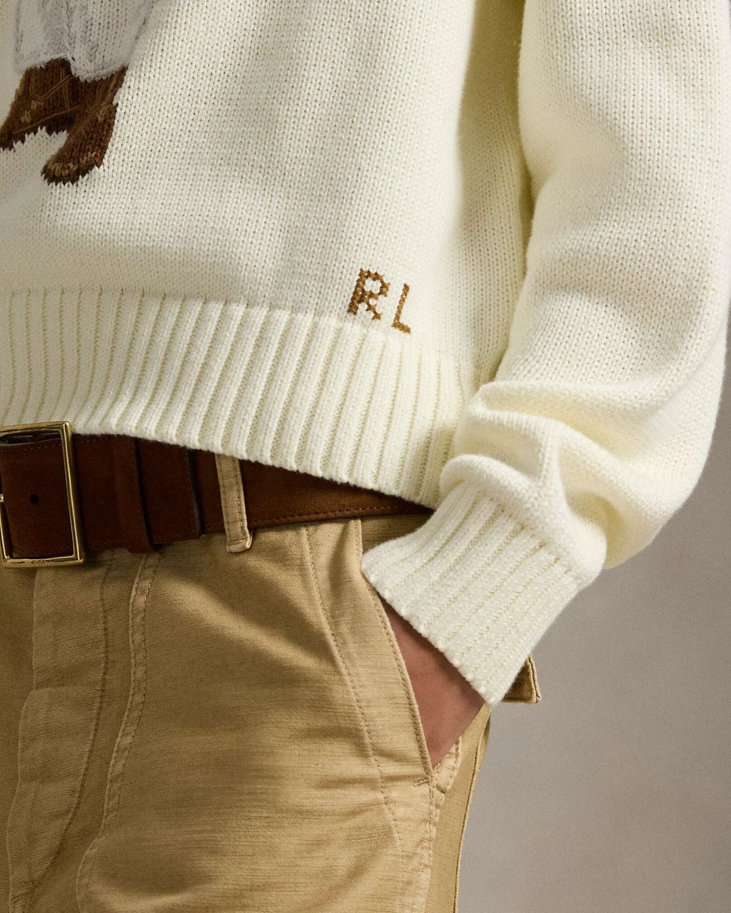 Ralph Lauren Polo Bear Baumwollpullover mit Rundhalsausschnitt